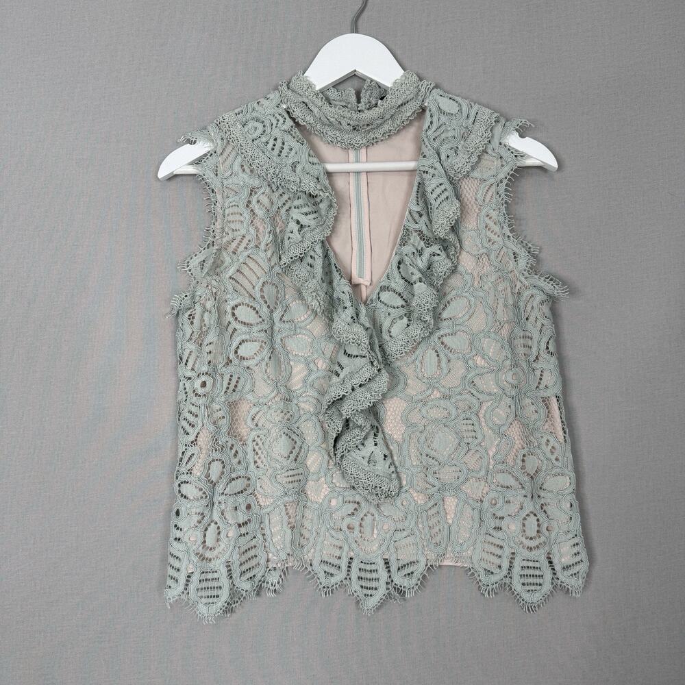 Alexis Women Skirt Set Small Blue Pastel Lace Midi Ruffle Fairy Dainty Whimy Y2K - Picture 10 of 16